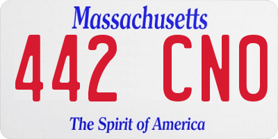 MA license plate 442CN0