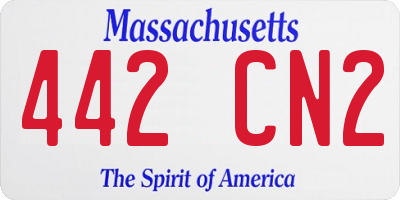 MA license plate 442CN2