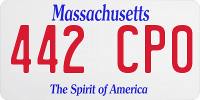 MA license plate 442CP0