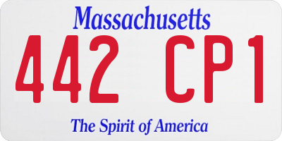MA license plate 442CP1
