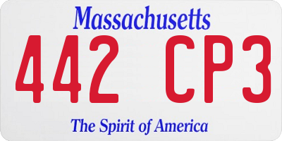 MA license plate 442CP3