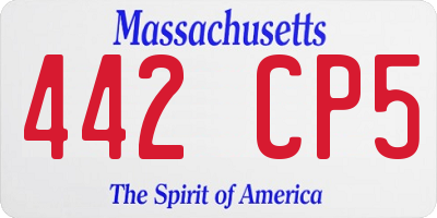 MA license plate 442CP5