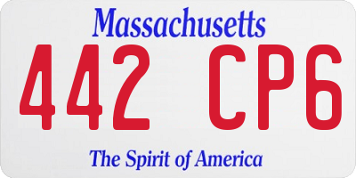 MA license plate 442CP6