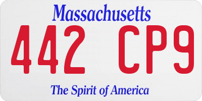 MA license plate 442CP9