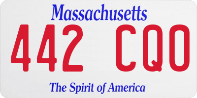 MA license plate 442CQ0