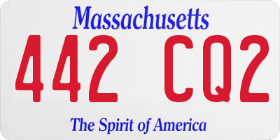 MA license plate 442CQ2