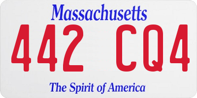 MA license plate 442CQ4
