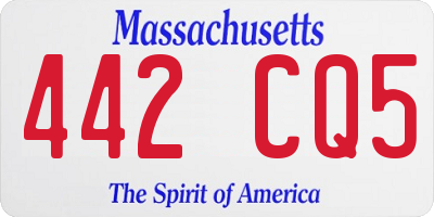 MA license plate 442CQ5