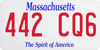 MA license plate 442CQ6