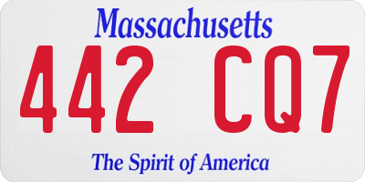 MA license plate 442CQ7