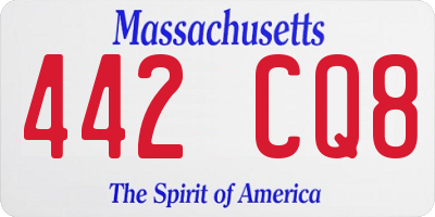 MA license plate 442CQ8