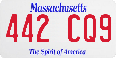 MA license plate 442CQ9