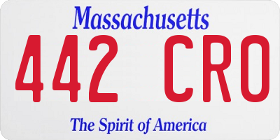 MA license plate 442CR0