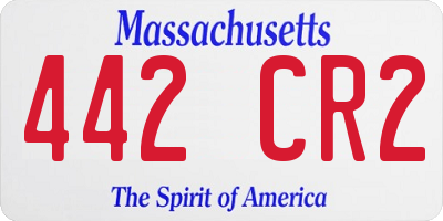 MA license plate 442CR2