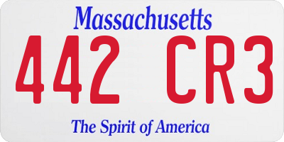 MA license plate 442CR3