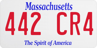 MA license plate 442CR4