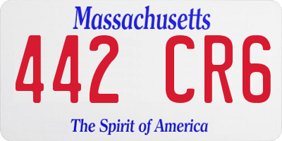 MA license plate 442CR6
