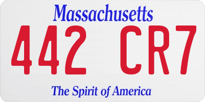 MA license plate 442CR7