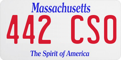 MA license plate 442CS0