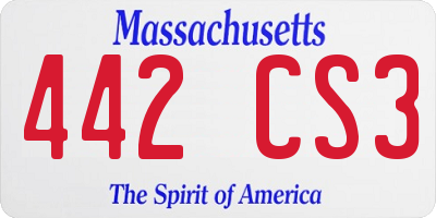 MA license plate 442CS3