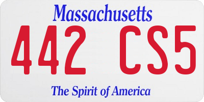 MA license plate 442CS5