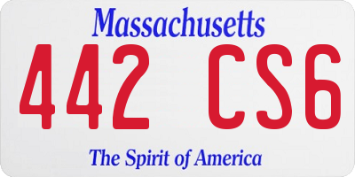 MA license plate 442CS6