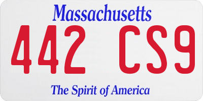 MA license plate 442CS9