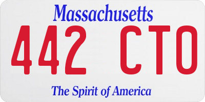 MA license plate 442CT0