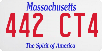 MA license plate 442CT4
