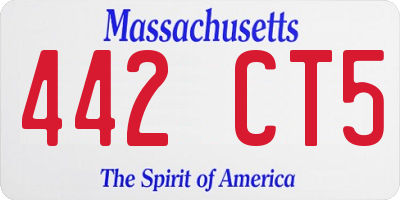 MA license plate 442CT5