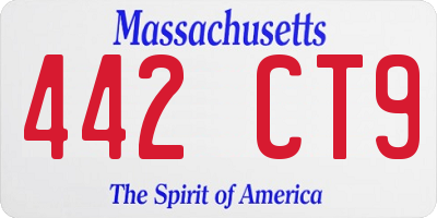 MA license plate 442CT9