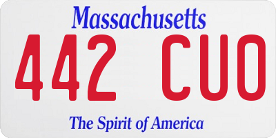 MA license plate 442CU0