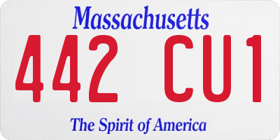 MA license plate 442CU1