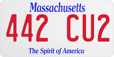 MA license plate 442CU2