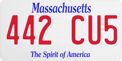 MA license plate 442CU5