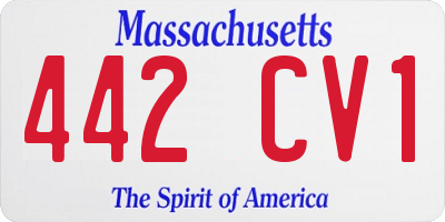 MA license plate 442CV1