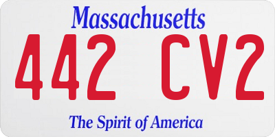 MA license plate 442CV2