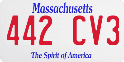 MA license plate 442CV3