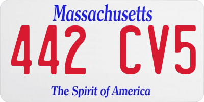 MA license plate 442CV5