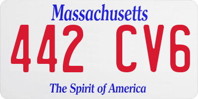 MA license plate 442CV6