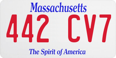 MA license plate 442CV7