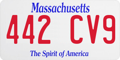 MA license plate 442CV9