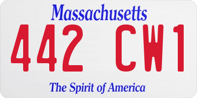 MA license plate 442CW1