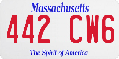 MA license plate 442CW6