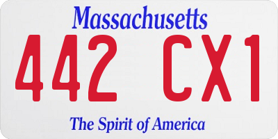 MA license plate 442CX1