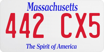 MA license plate 442CX5