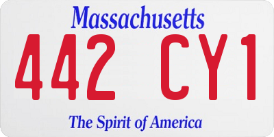 MA license plate 442CY1