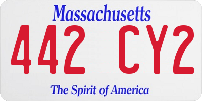 MA license plate 442CY2