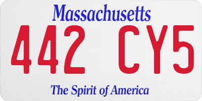 MA license plate 442CY5