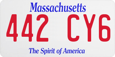 MA license plate 442CY6
